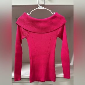 Michael Kors Vibrant Pink Off-Shoulder Sweater